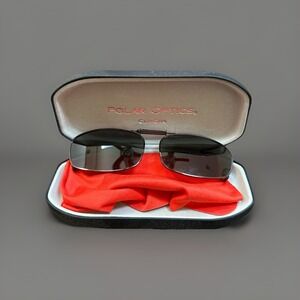 Polar Optics Clip-On Polarized Sunglasses Soft Rectangle 133mm w/ Case Black